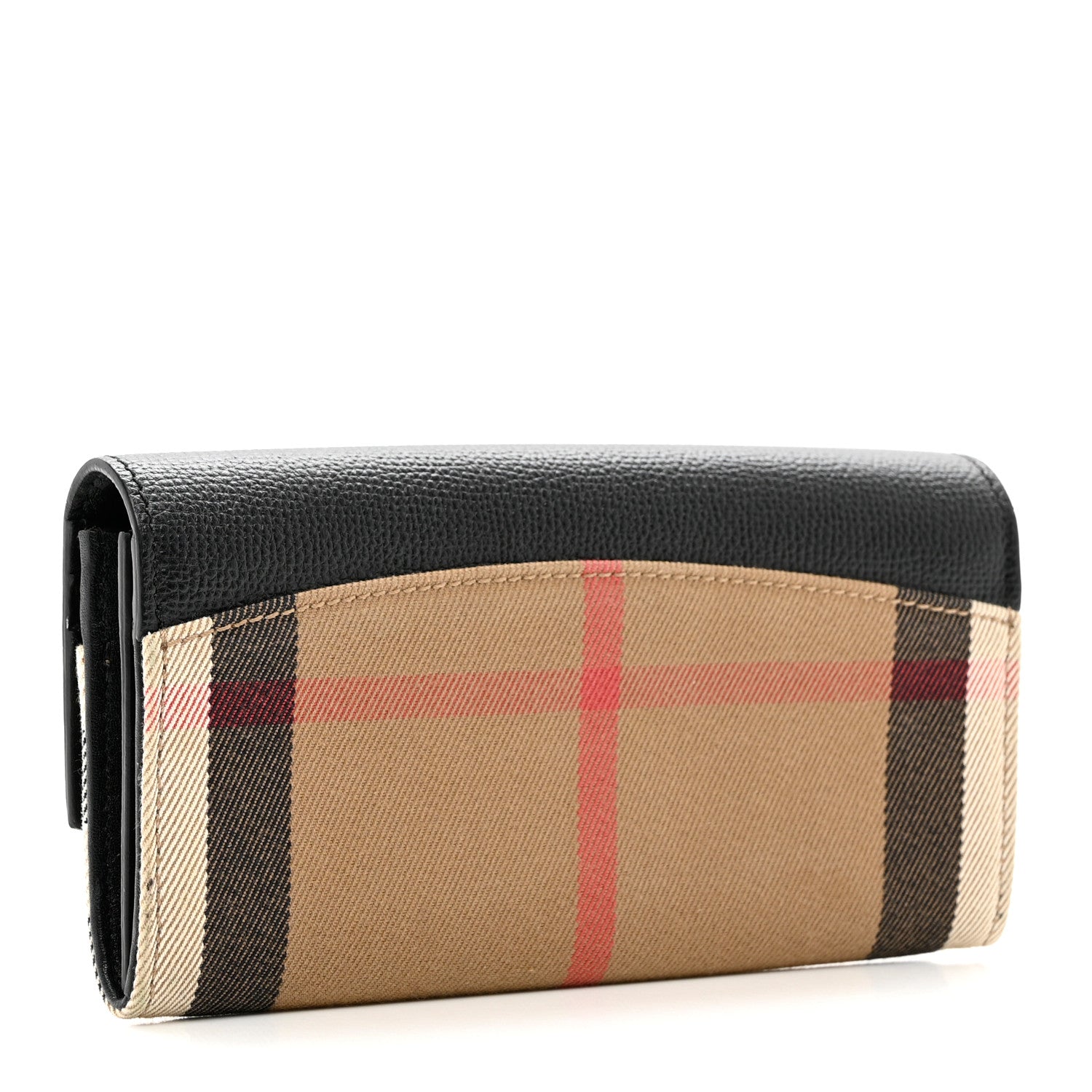 Burberry Calfskin House Check Porter Continental Wallet Black 3 of 6