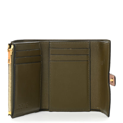 Loewe Grained Calfskin Small Vertical Wallet Dark Blush Dark Olive 5 of 11