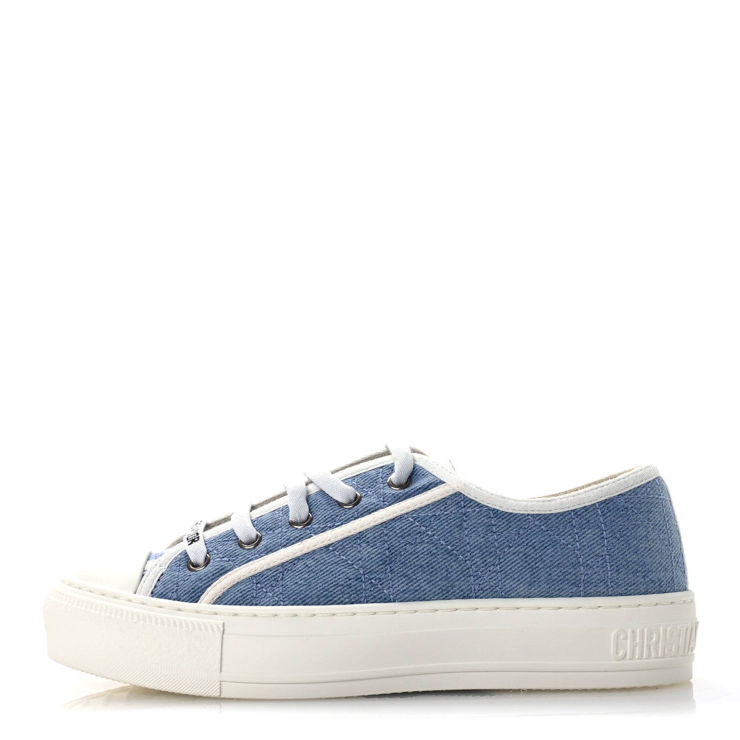 Christian Dior Denim Cannage Walk'N'Dior Low Top Sneakers 36 Dynamic Blue 1 of 9