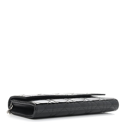 Christian Dior Patent Cannage Rendez-vous Chain Wallet Black 4 of 10