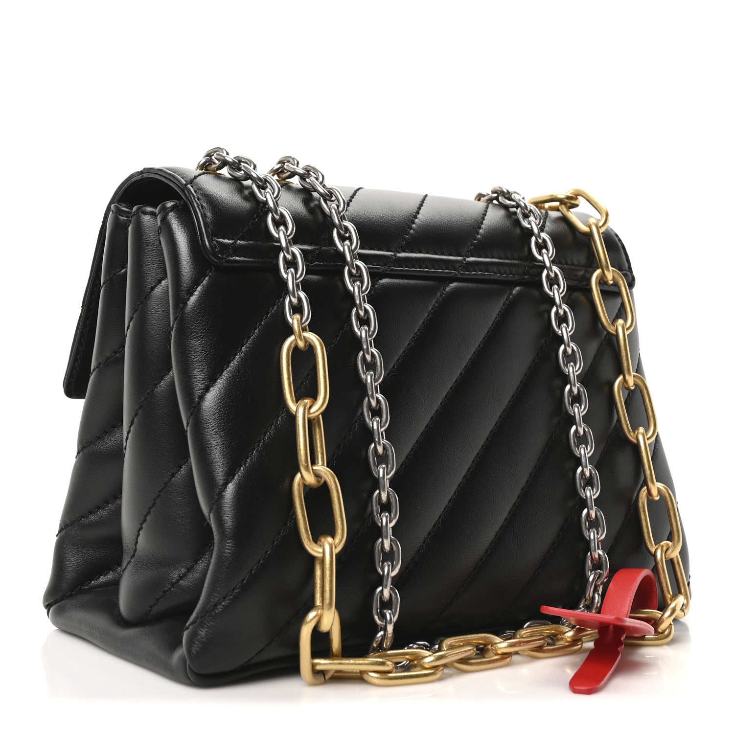 Off-White Calfskin Diagonal Quilted Jackhammer 24 Shoulder Bag Black 3 of 9