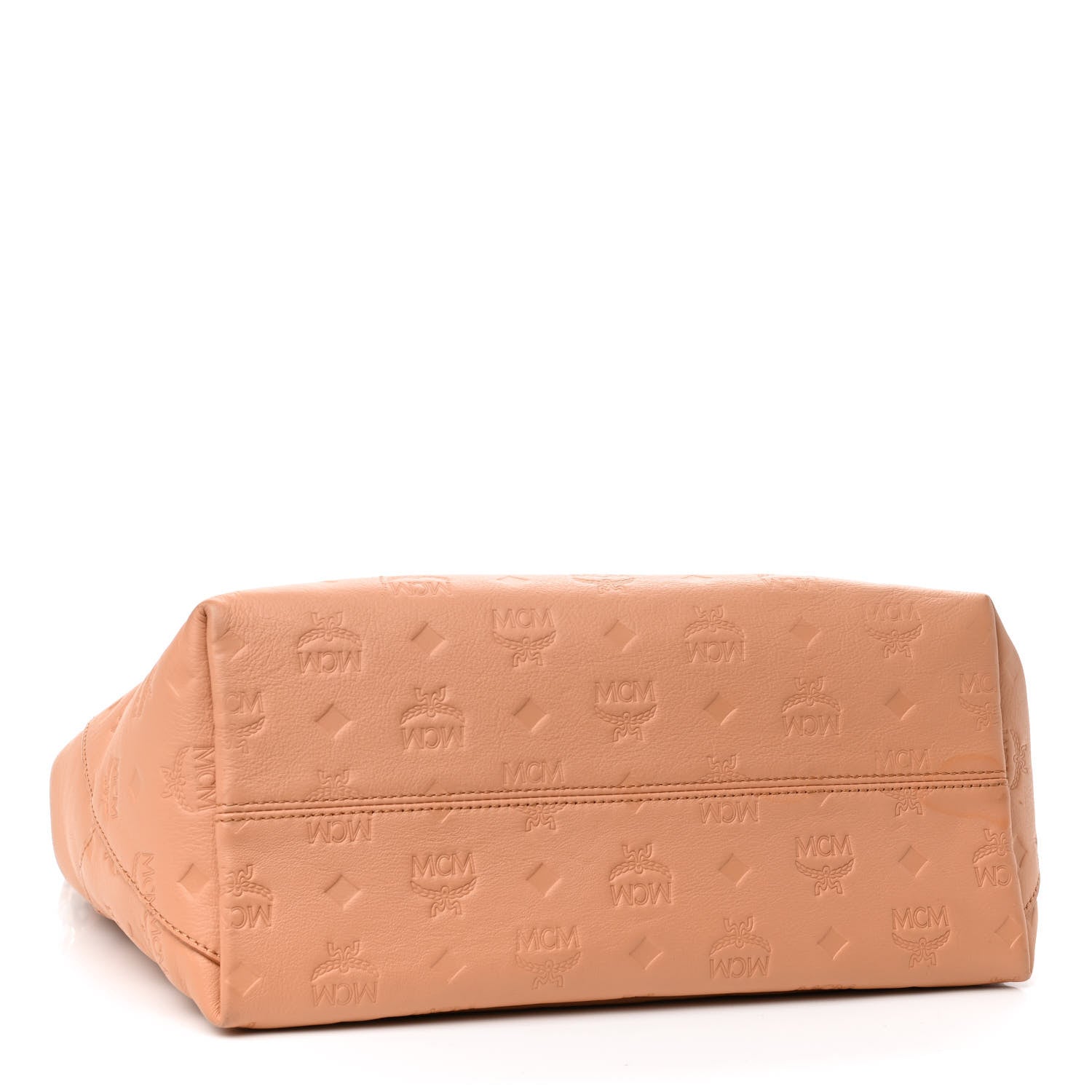 MCM Calfskin Ottomar Monogram Medium Klara Hobo Sandstone 3 of 9