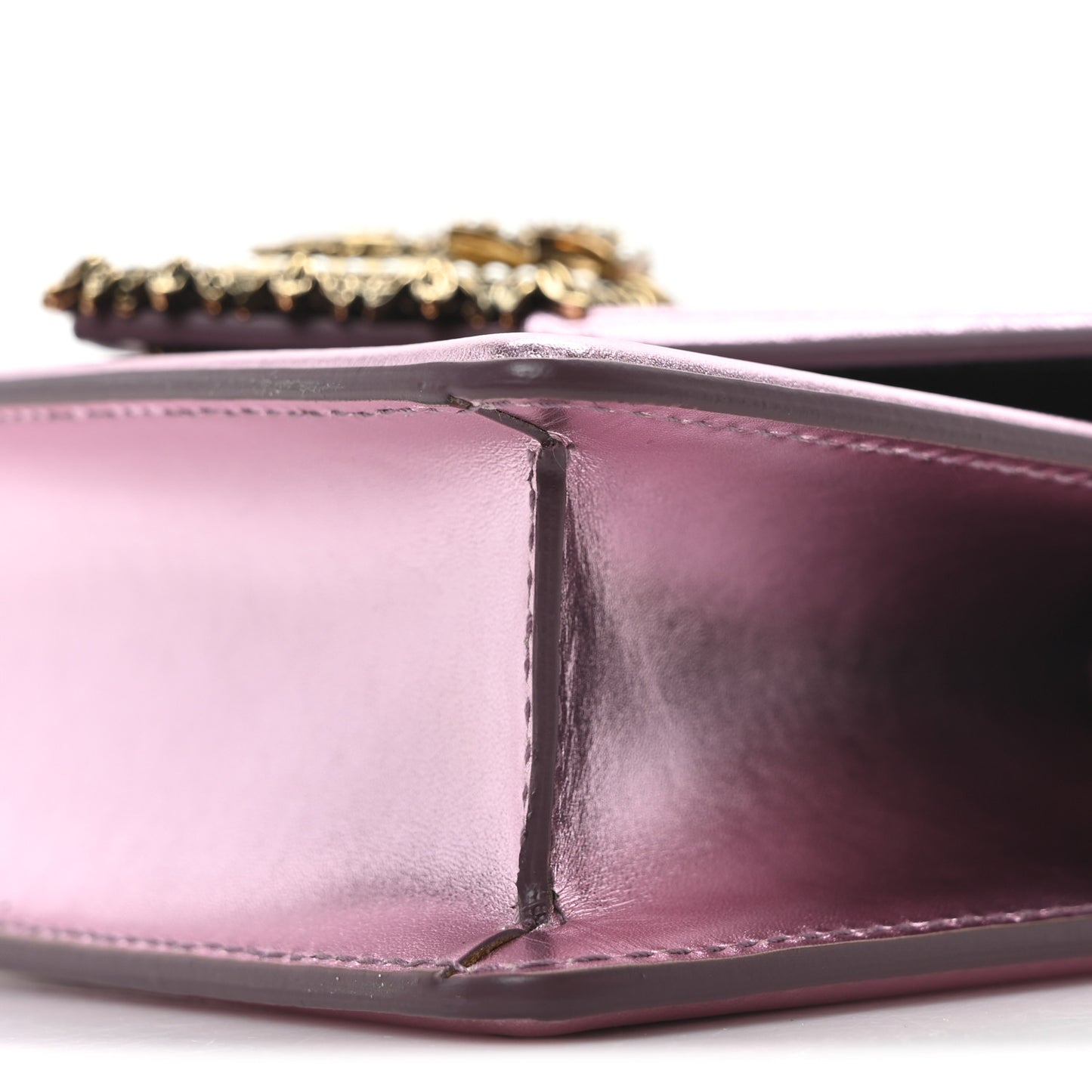 Metallic Nappa Small Devotion Top Handle Bag Pink