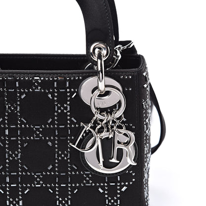 Christian Dior Satin Crystal Cannage Mini Lady Dior Black 10 of 10