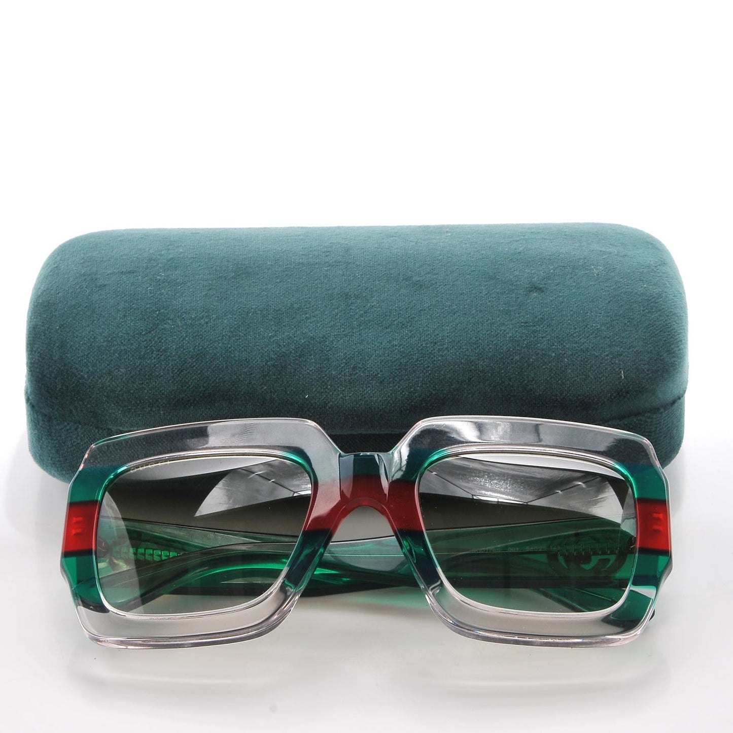 Square Web Frame GG0178S Sunglasses Green Red