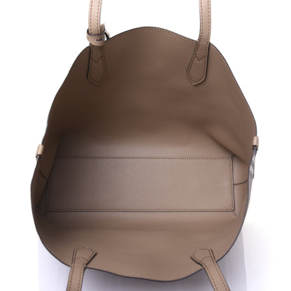 Burberry Grainy Calfskin Haymarket Check Medium Reversible Tote Camel 5 of 15
