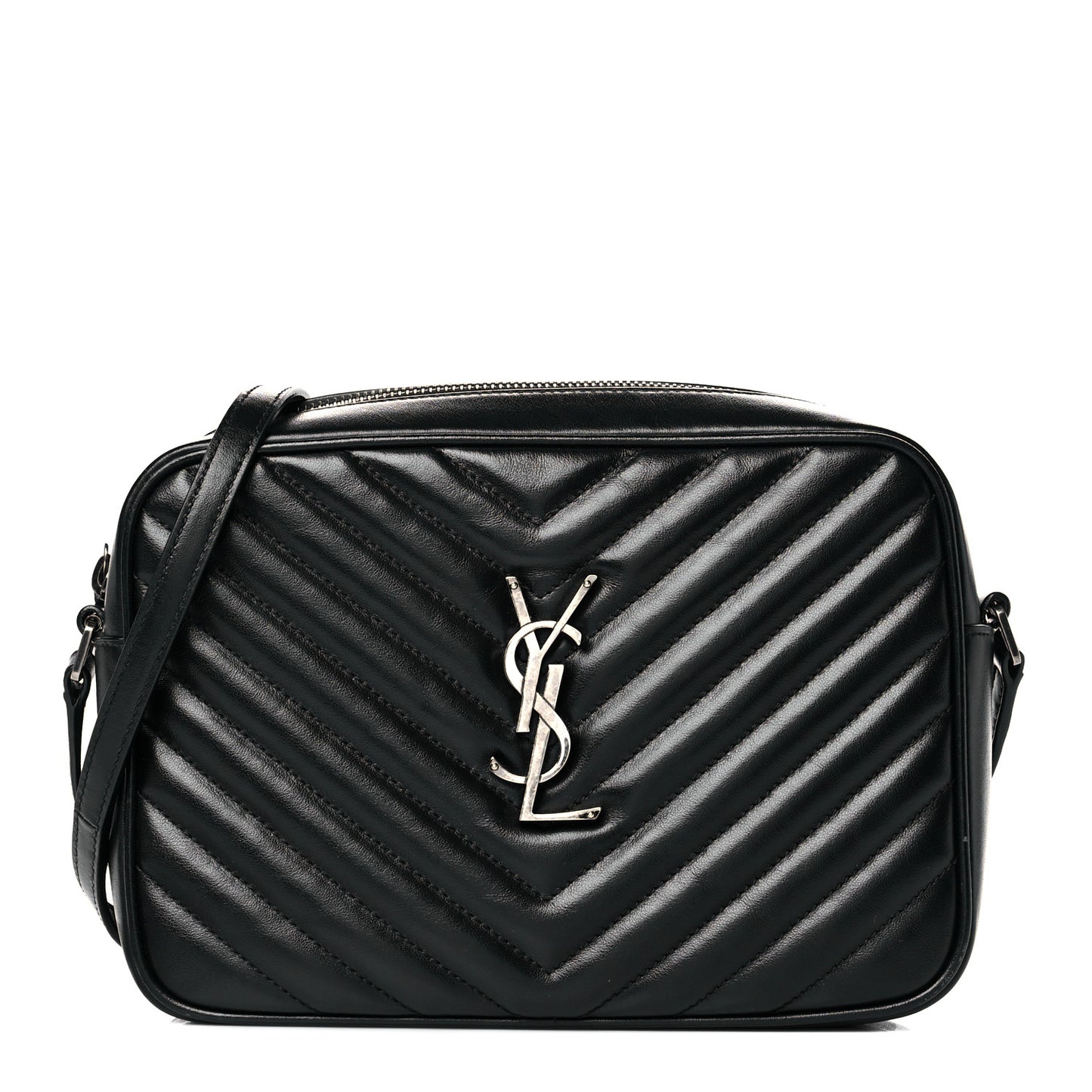 Calfskin Matelasse Monogram Lou Camera Bag Black