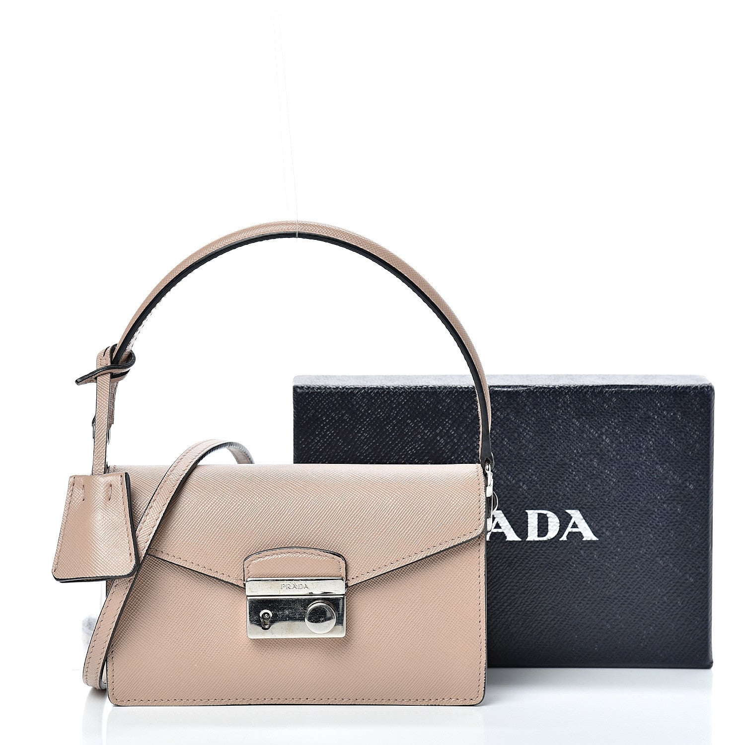 Prada Saffiano Lux Sound Shoulder Bag Cipria 10 of 10