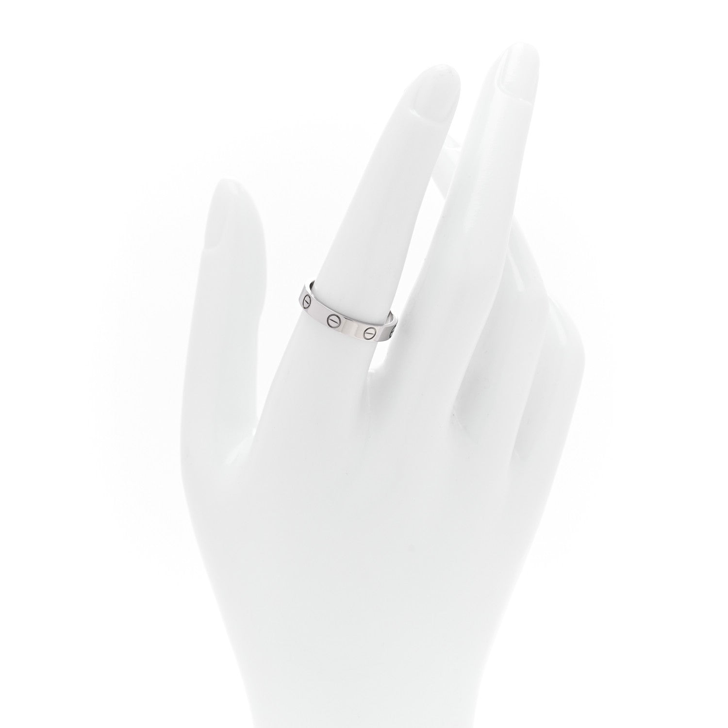 Cartier 18K White Gold 3.5mm LOVE Wedding Band Ring 57 8 2 of 5