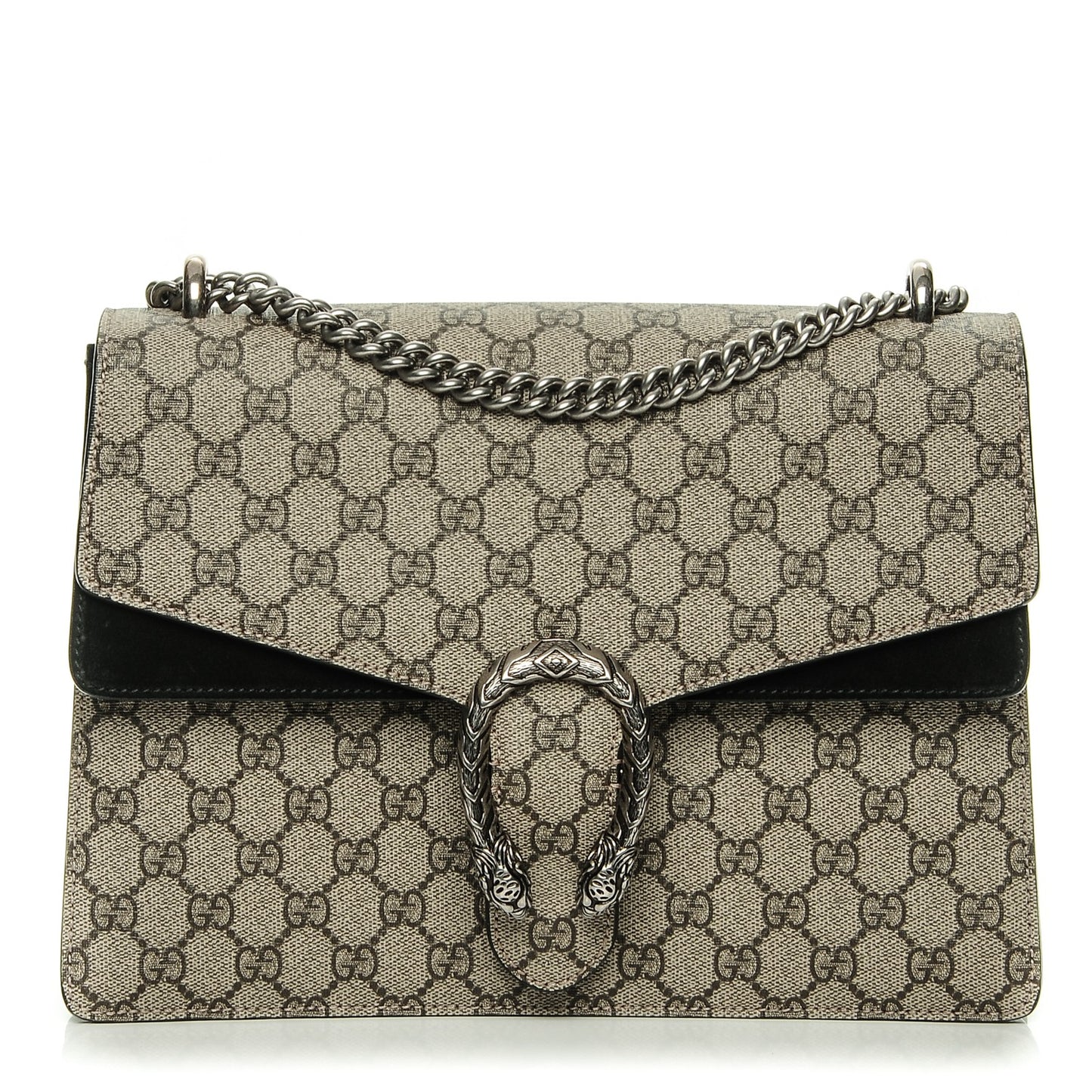 GG Supreme Monogram Medium Dionysus Shoulder Bag Black