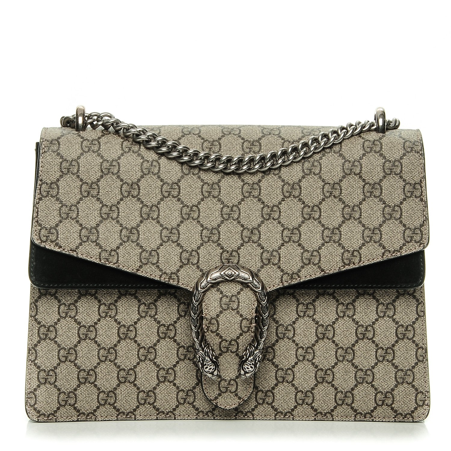 Gucci GG Supreme Monogram Medium Dionysus Shoulder Bag Black 1 of 7