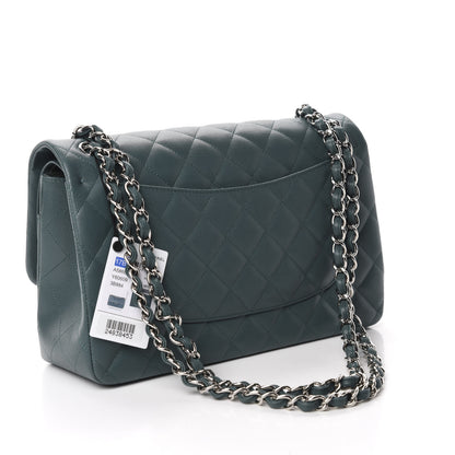 Chanel Caviar Quilted Jumbo Double Flap Dark Turquoise 3 of 11