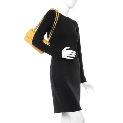 Chanel Calfskin Chevron Quilted Small Surpique Flap Yellow 3 of 11