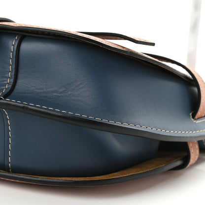 Loewe Calfskin Small Gate Crossbody Bag Tan Steel Blue 9 of 13