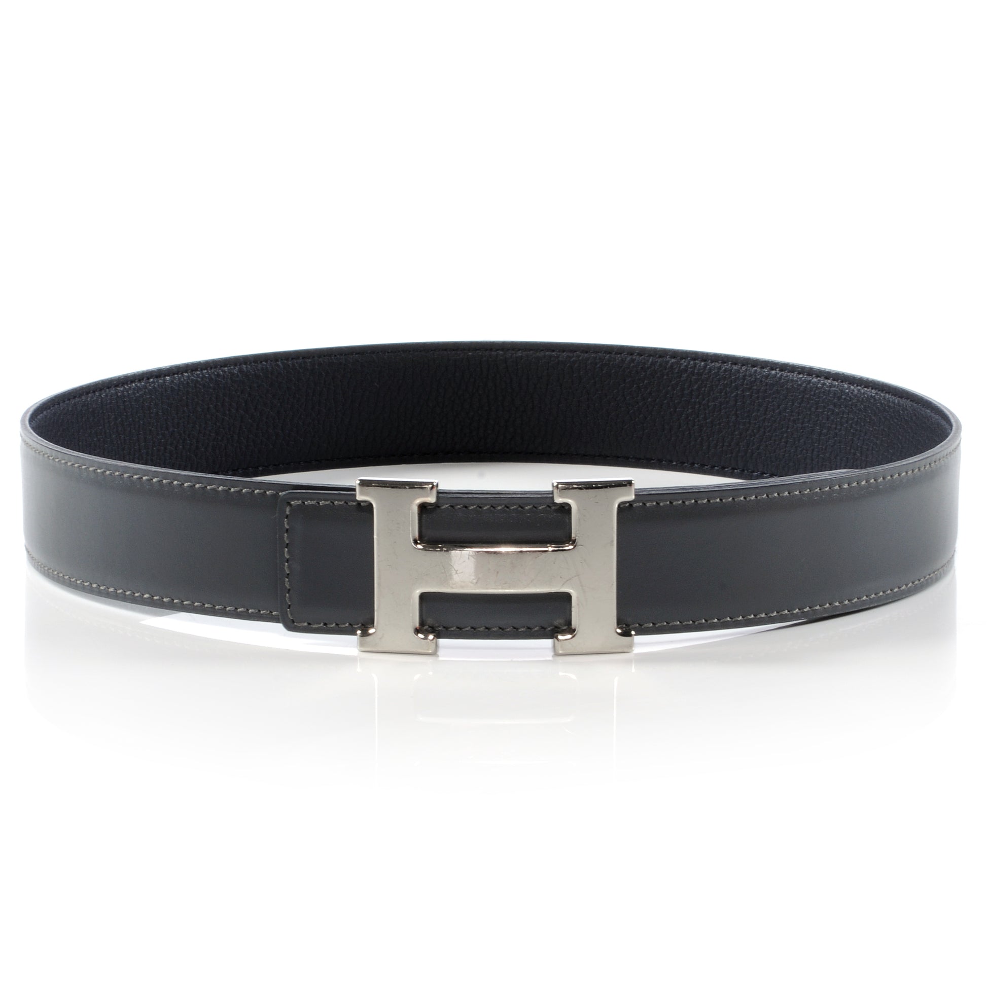 Hermes Box Togo Reversible Constance 32mm H Belt 68 Ardoise Noir 1 of 6