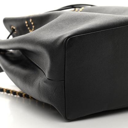 Chanel Caviar Deauville Drawstring Backpack Black 9 of 10