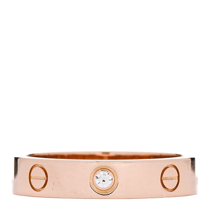 Cartier 18K Pink Gold Diamond 4mm LOVE Wedding Band Ring 53 6.25 1 of 4