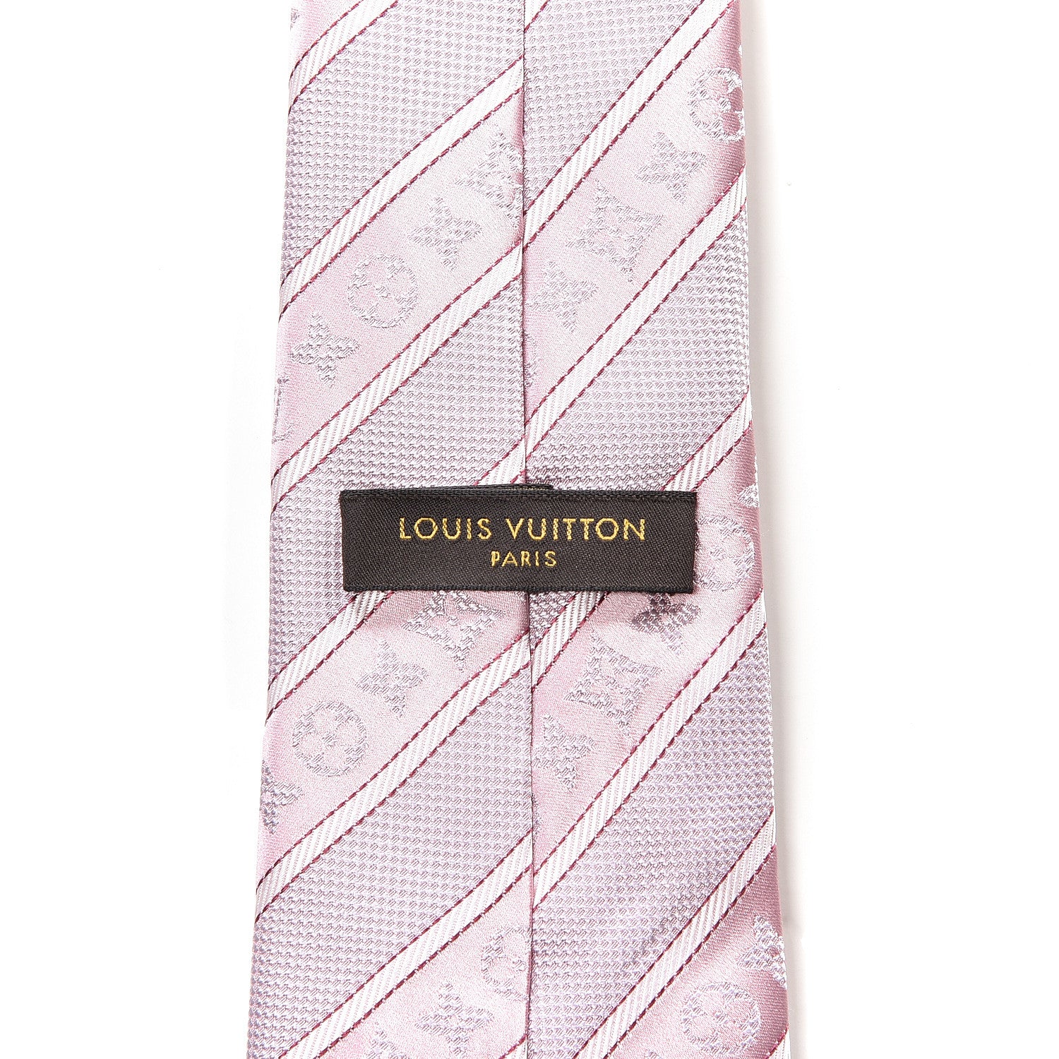 Louis Vuitton Silk Mens Panache Neck Tie Pink 2 of 4