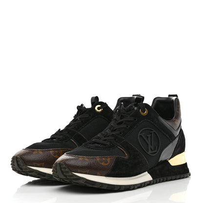 Louis Vuitton Suede Monogram Run Away Sneakers 40 Black 3 of 9