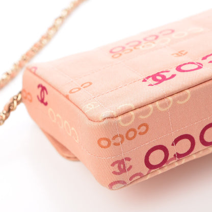 Chanel Canvas Chocolate Bar Quilted Coco East West Flap Pink 18 of 20