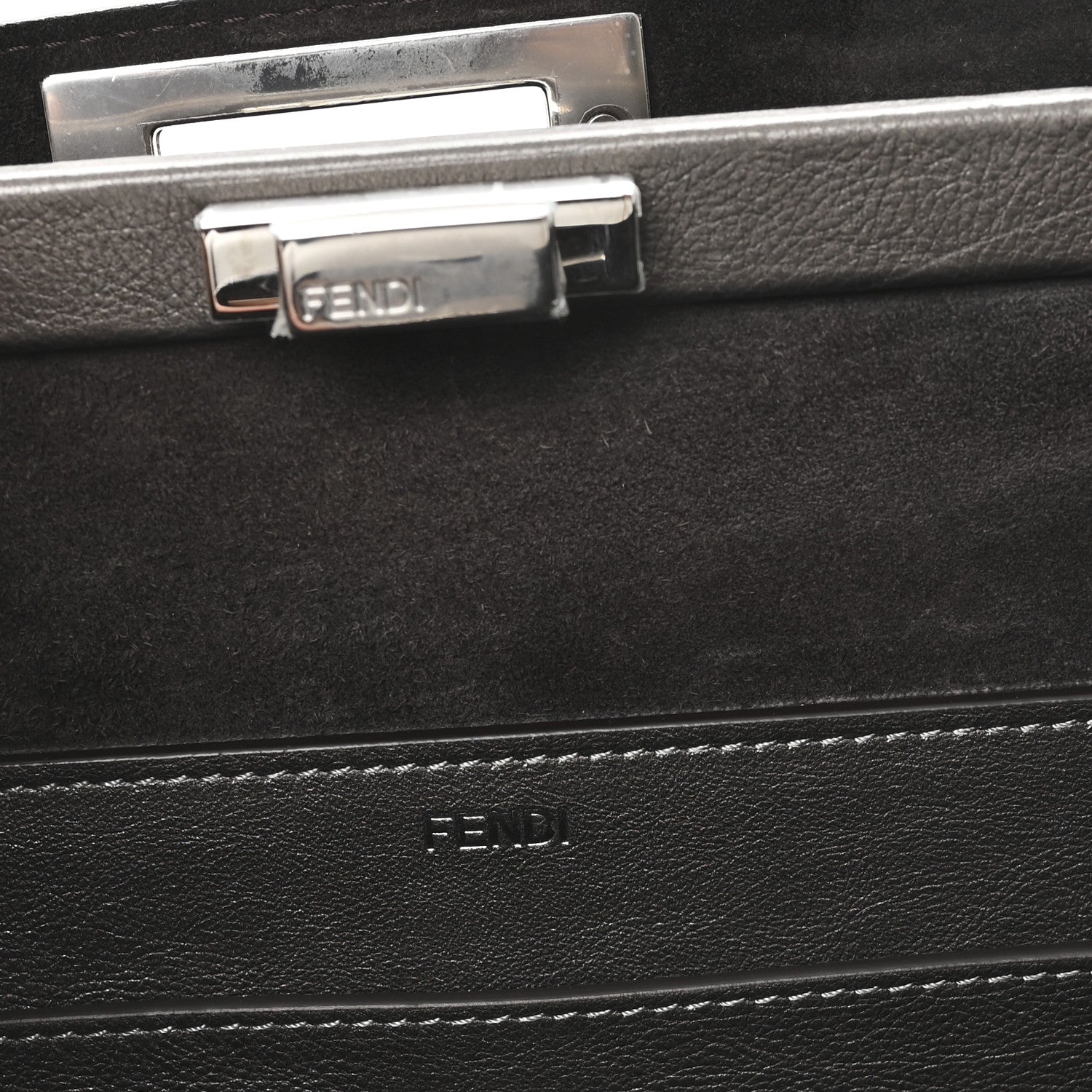 Fendi Metallic Vitello Large Soft Peekaboo Tortora 7 of 11