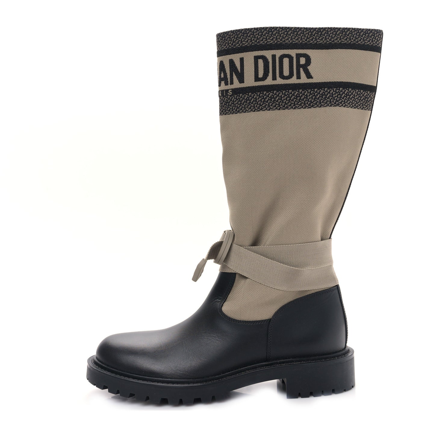 Technical Fabric Calfskin D-Major Boots 37 Taupe Black