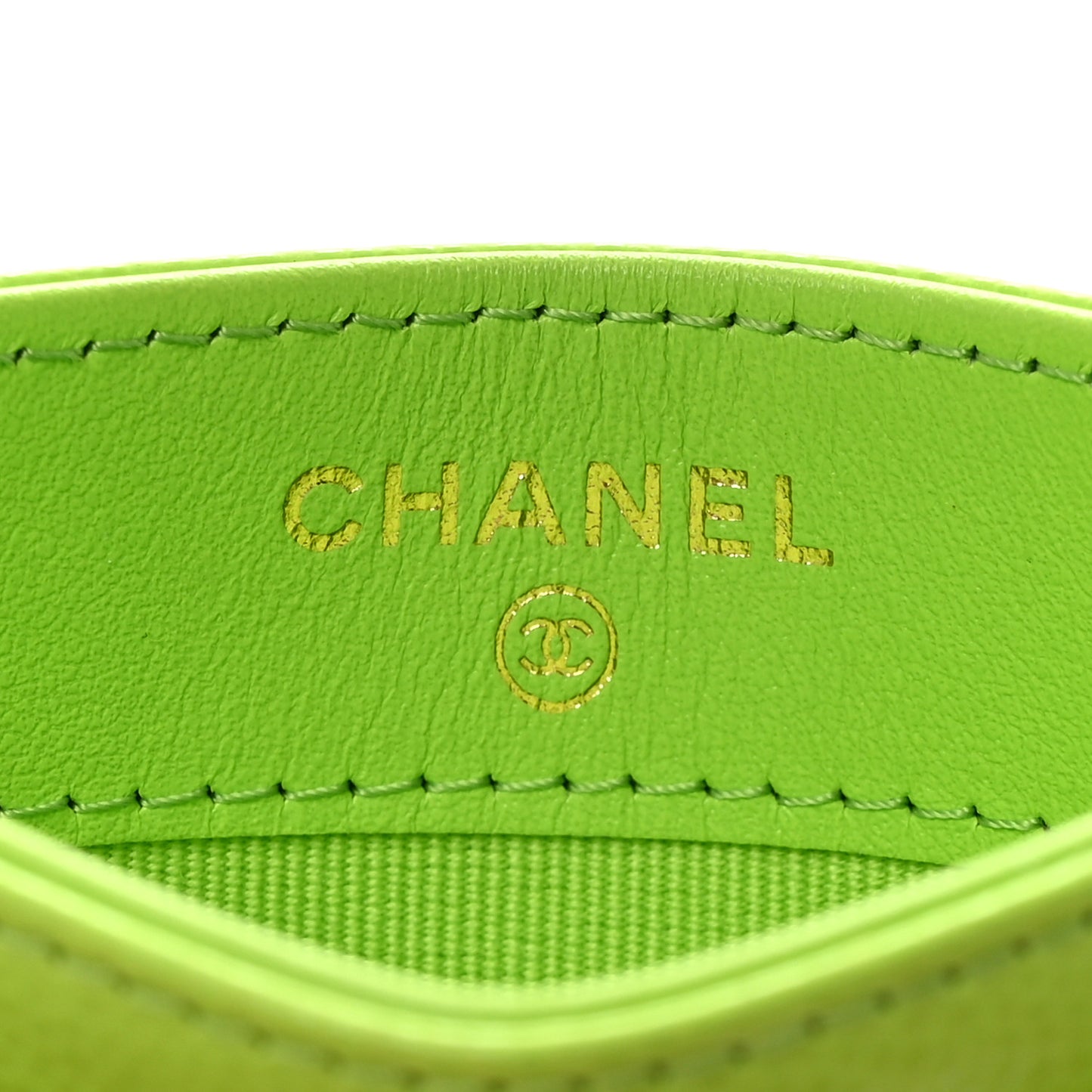 Caviar Quilted Card Holder Green
