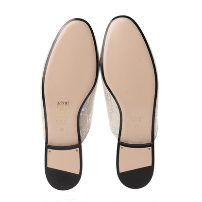 Gucci Canvas Lame GG Monogram Womens Princetown Slippers 38 Gardenia Silver 6 of 10