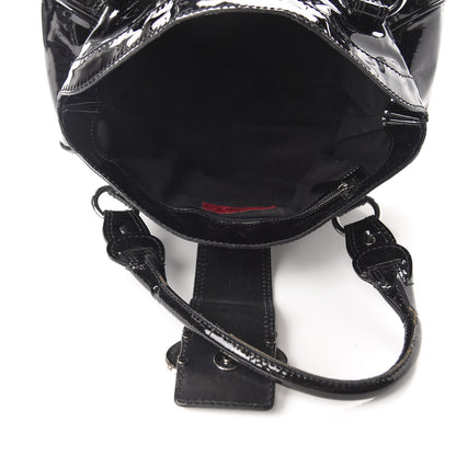 Valentino Garavani Patent Crystal Catch Satchel Black 5 of 10