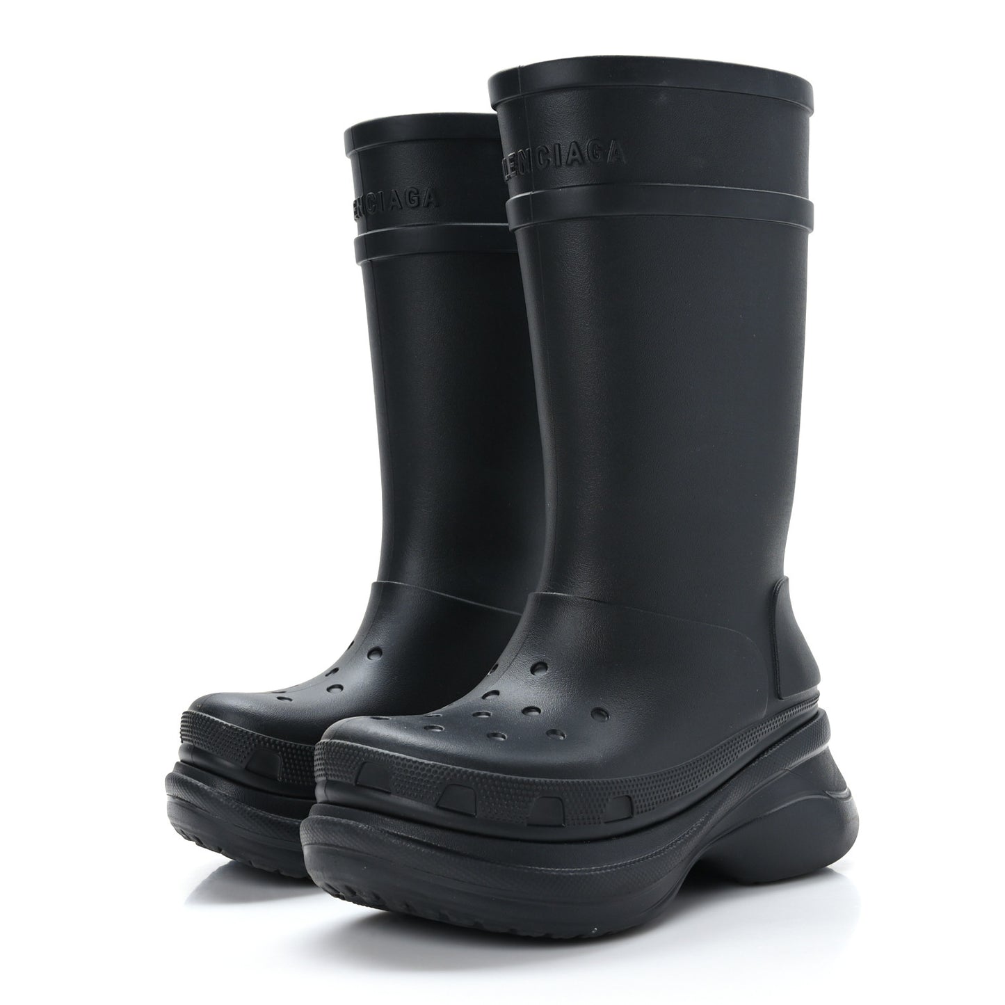 X CROCS Rubber Womens Rain Boots 37 Black