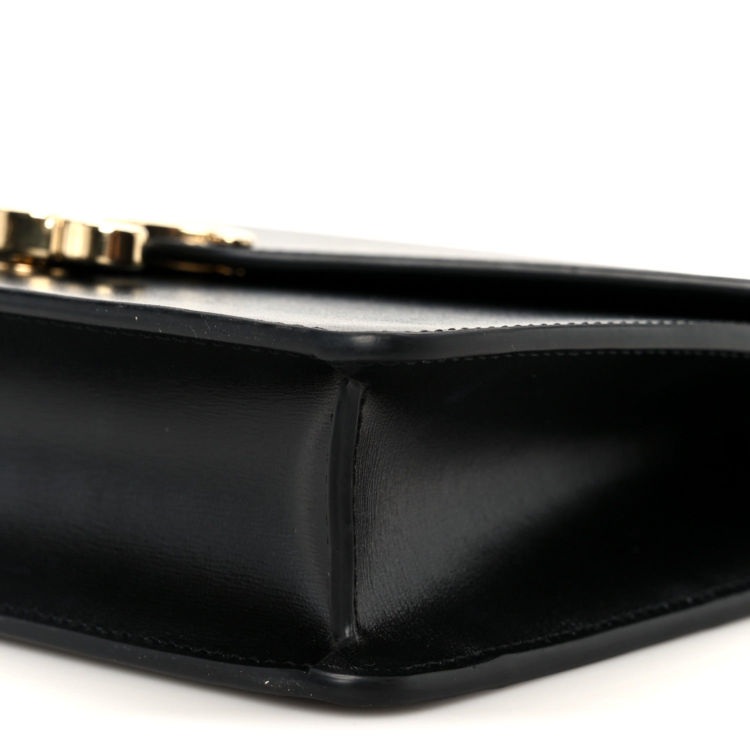 Celine Shiny Calfskin Triomphe Margo Wallet on Chain Black 10 of 10