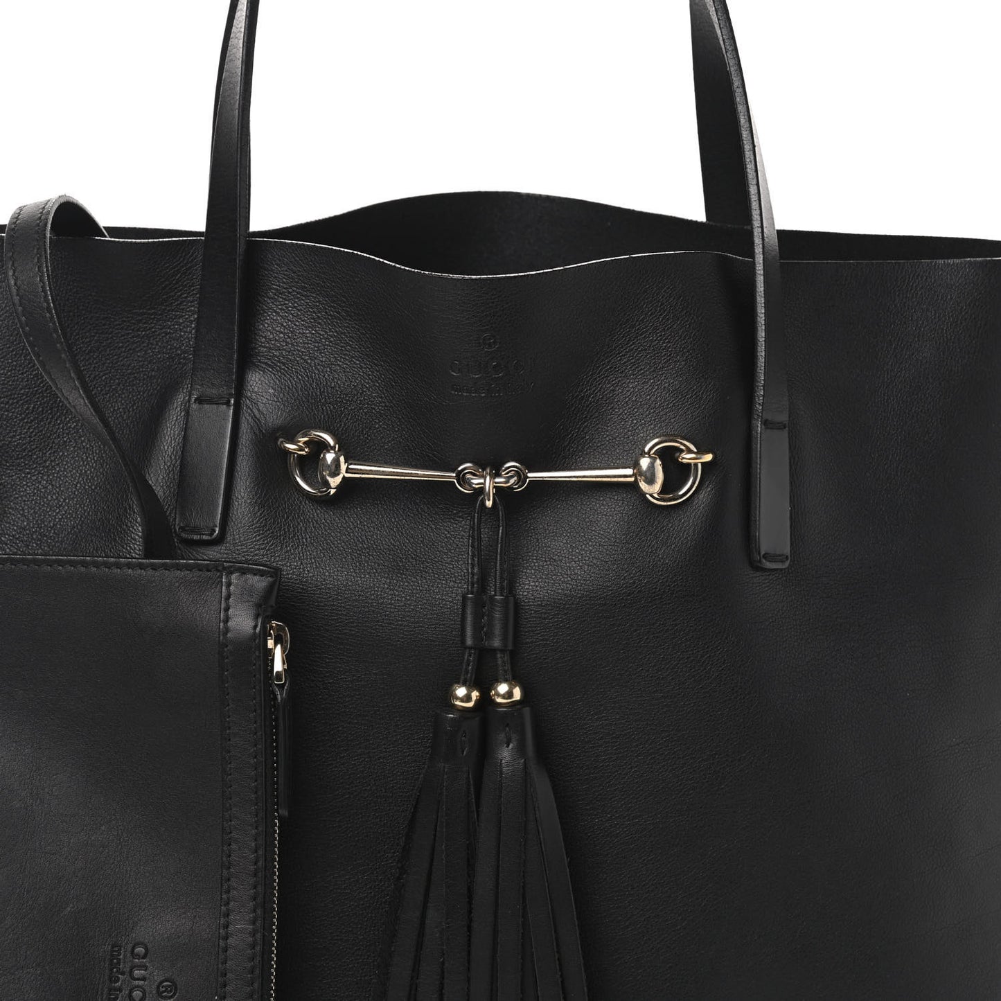 Calfskin Park Avenue Horsebit Small Tote Black