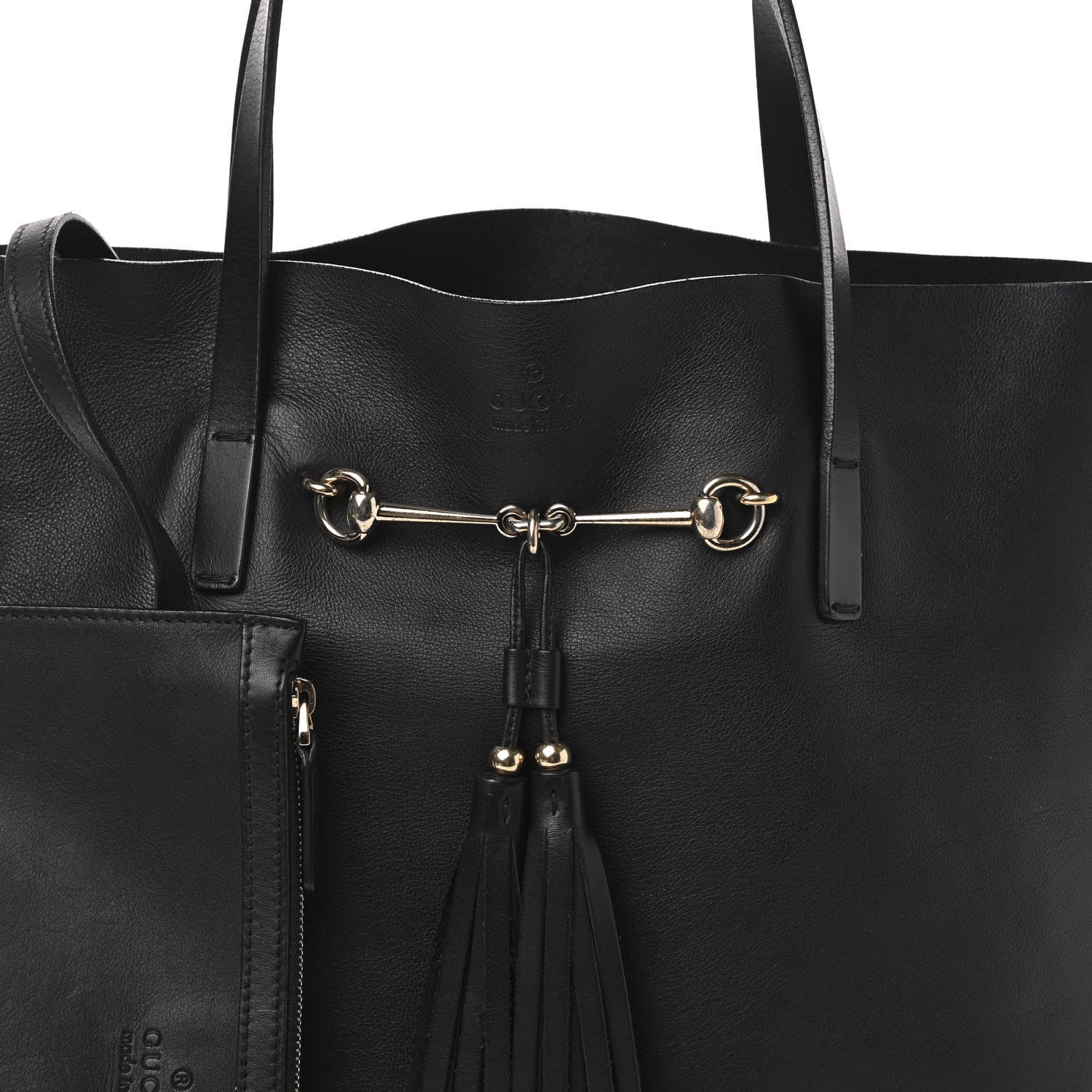 Gucci Calfskin Park Avenue Horsebit Small Tote Black 7 of 9