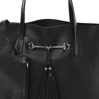 Gucci Calfskin Park Avenue Horsebit Small Tote Black 7 of 9