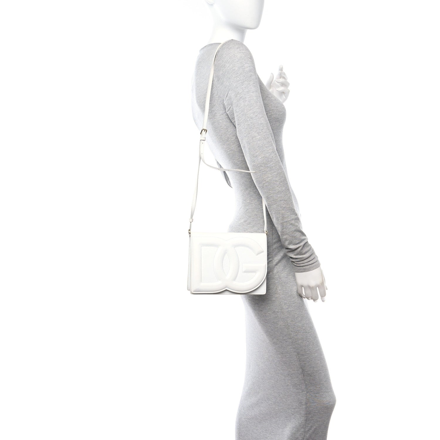 Dolce & Gabbana Calfskin DG Logo Flap Crossbody Bag White 2 of 14