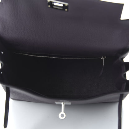Hermes Togo Matte Alligator Kelly Retourne Touch 28 Raisin Prunoir 14 of 36