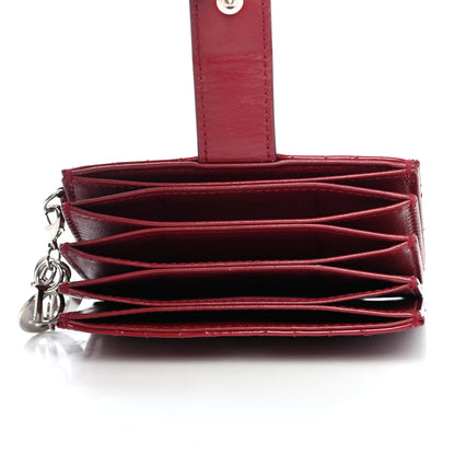 Christian Dior Patent Cannage Lady Dior 5-Gusset Card Holder Scarlet 4 of 4