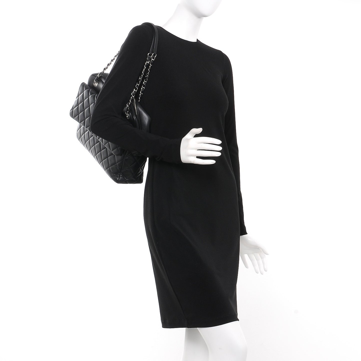 Lambskin Quilted Bowler Flap Shoulder Bag Black