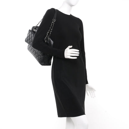 Chanel Lambskin Quilted Bowler Flap Shoulder Bag Black 2 of 8