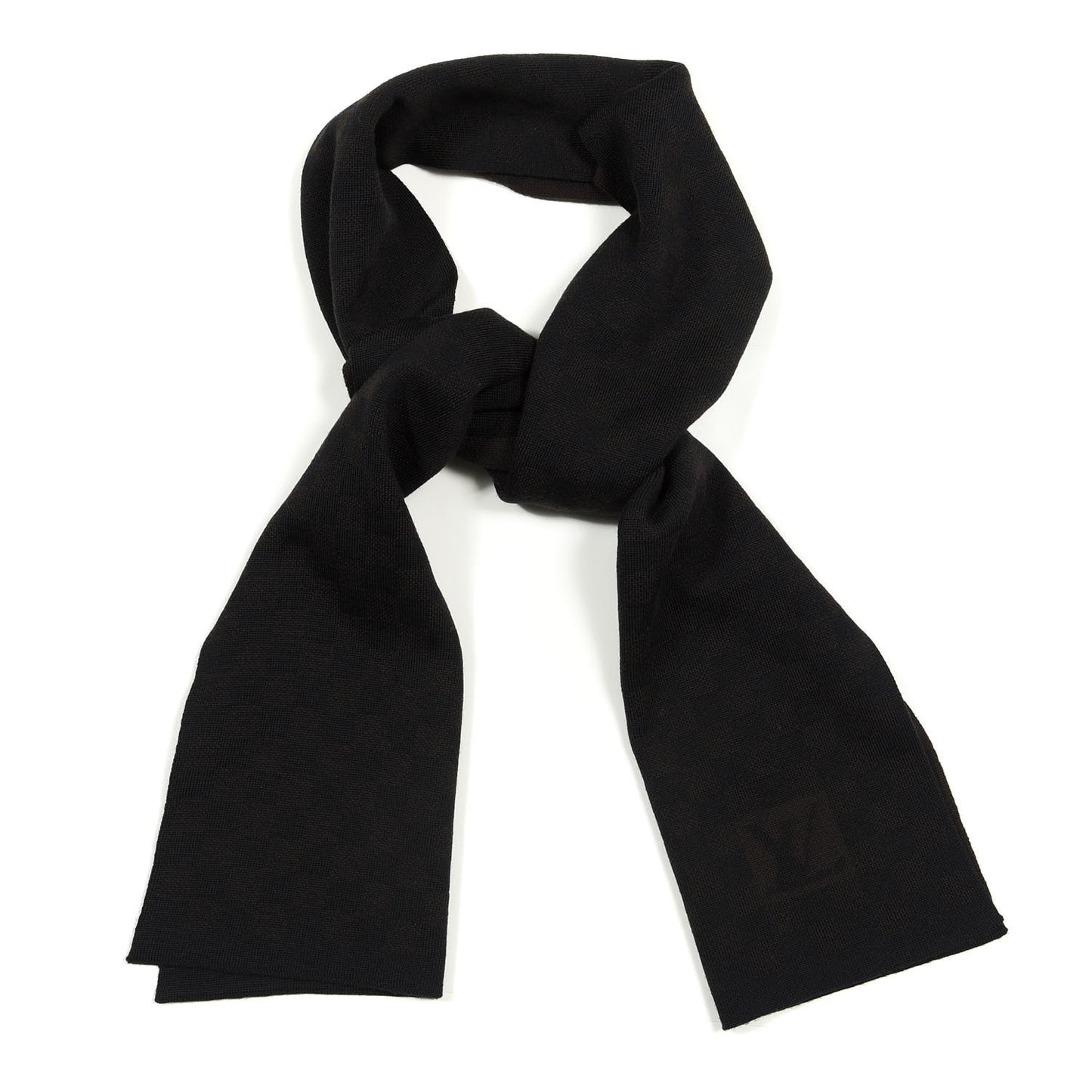 Wool Petit Damier Stole Scarf Brown