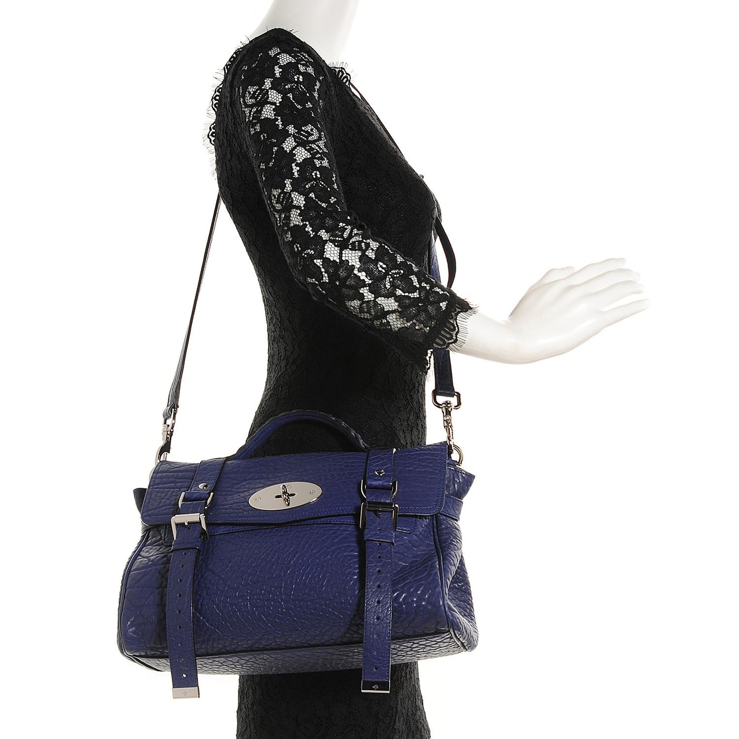Shrunken Calfskin Medium Alexa Indigo