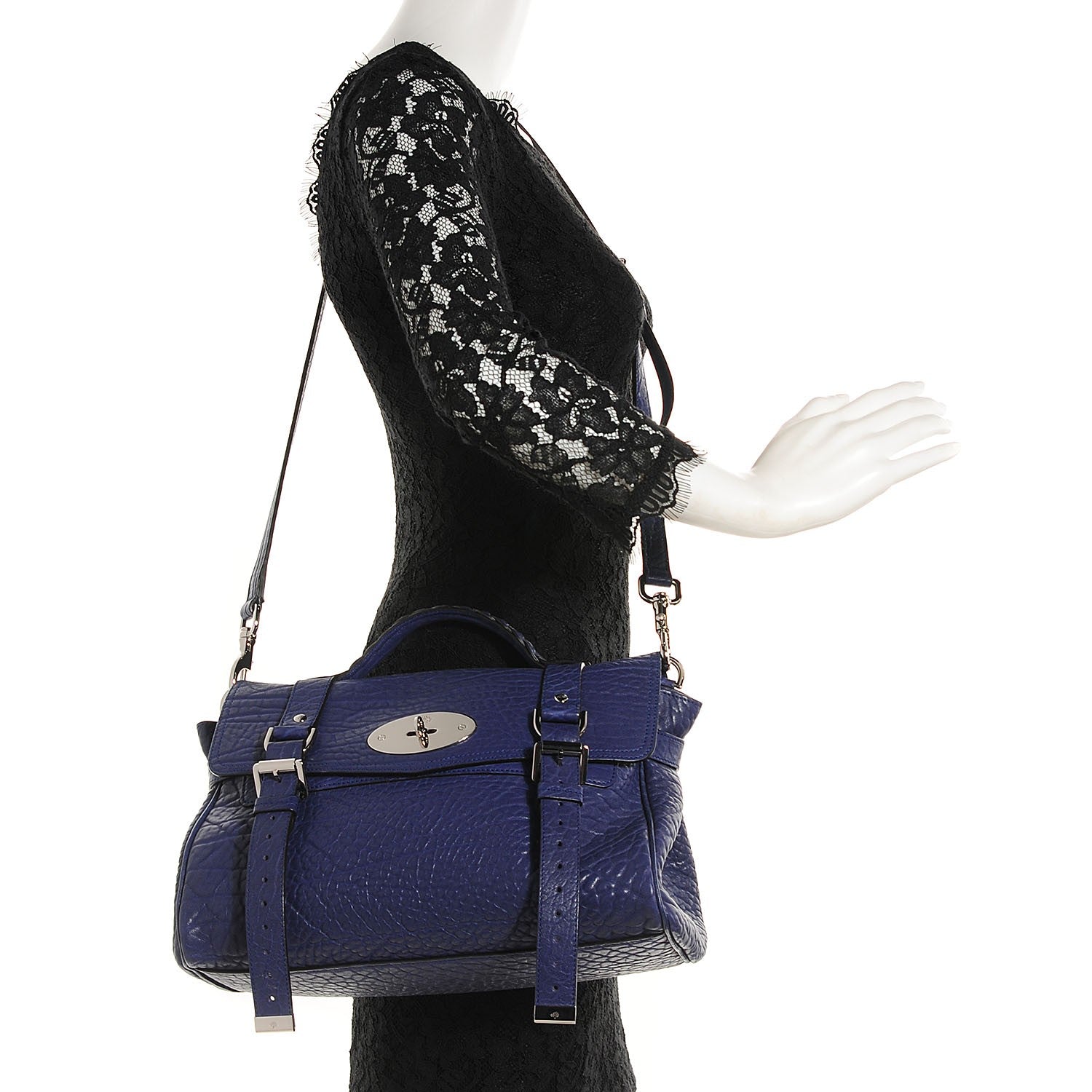 Mulberry Shrunken Calfskin Medium Alexa Indigo 2 of 12