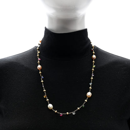 Marco Bicego 18K Yellow Gold Paradise Pearl Multi Gemstone Paradise Necklace 2 of 4