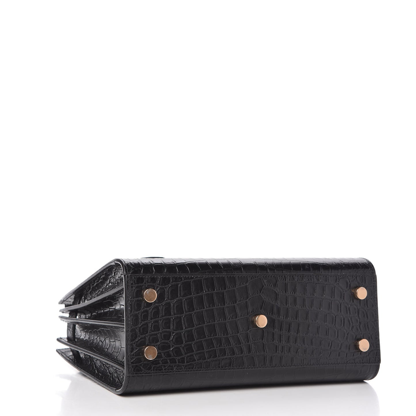 Calfskin Crocodile Embossed Baby Sac De Jour Black