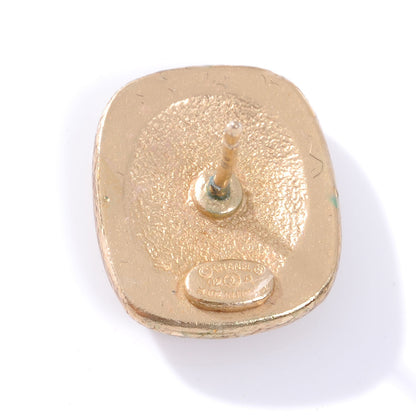 Chanel Enamel CC Earrings Black and Gold 5 of 5