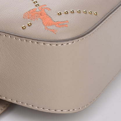 Chloe Smooth Calfskin Little Horses Embroidered Signature Belt Bag Pastel Grey 5 of 9