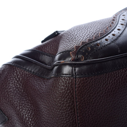 Burberry Grainy Calfskin Brogue Medium Dennet Satchel Chocolate 9 of 15