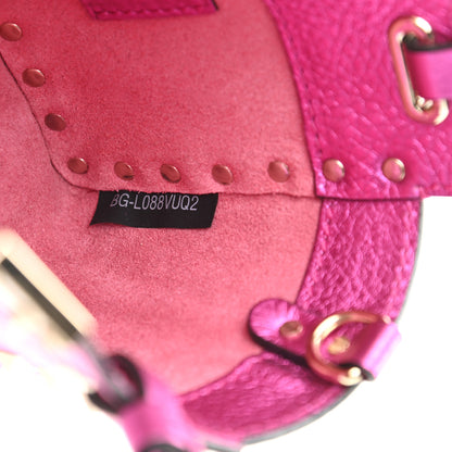 Valentino Garavani Metallic Pebbled Calfskin Micro Rockstud Tote Peony 7 of 9