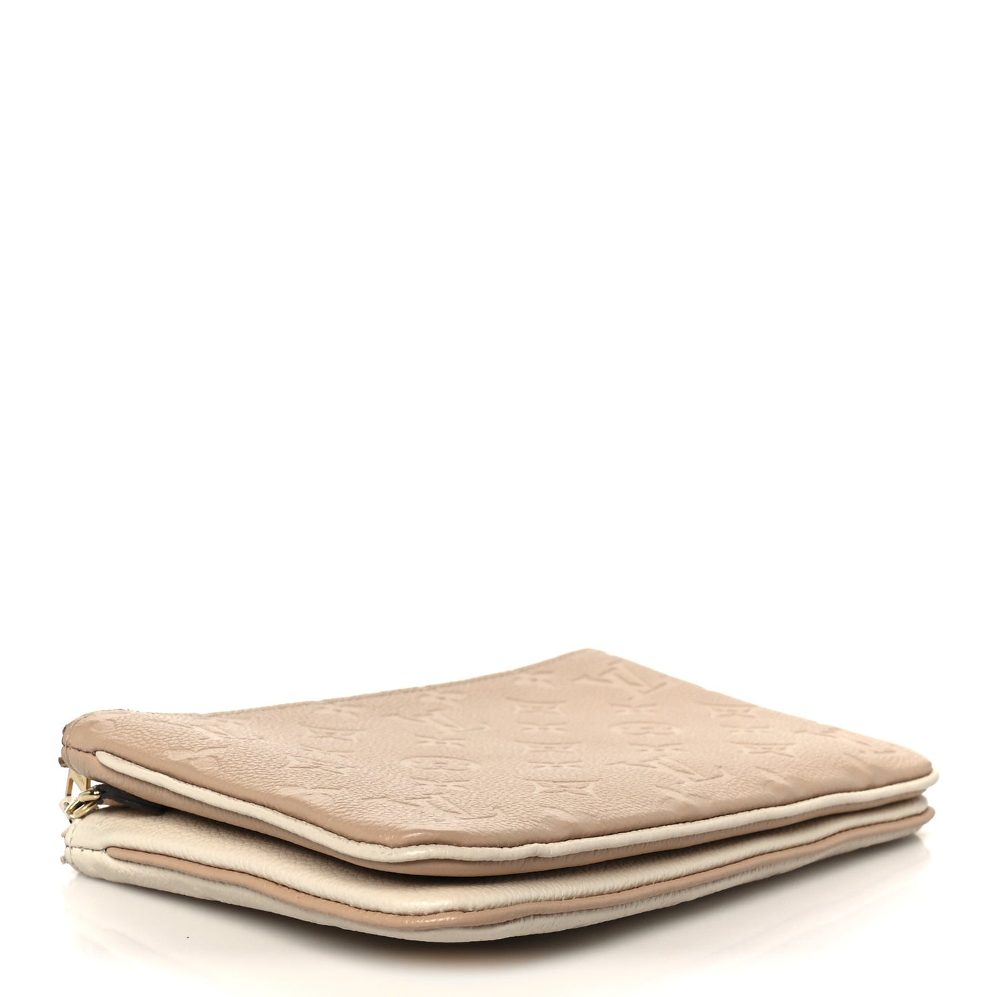 Empreinte Double Zip Pochette Beige Rose Creme Beige Rose Creme