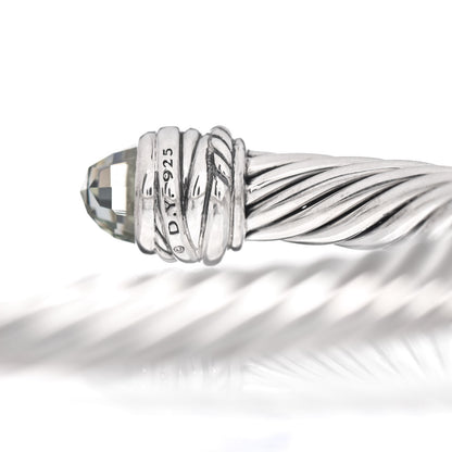 David Yurman Sterling Silver Diamond Prasiolite 7mm Cable Classics Crossover Bracelet 4 of 4
